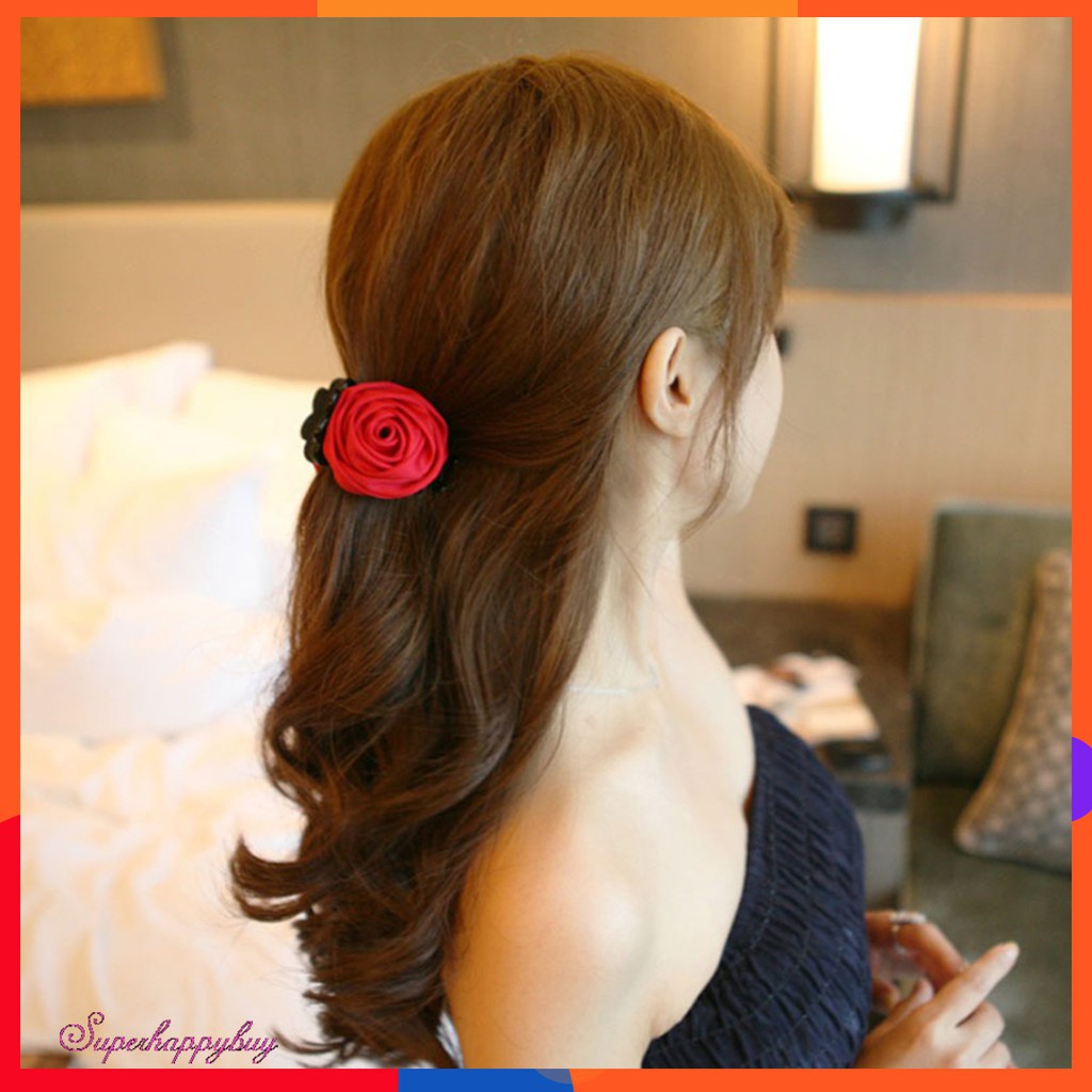 Kẹp tóc hình hoa hồng xinh xắn dành cho nữ