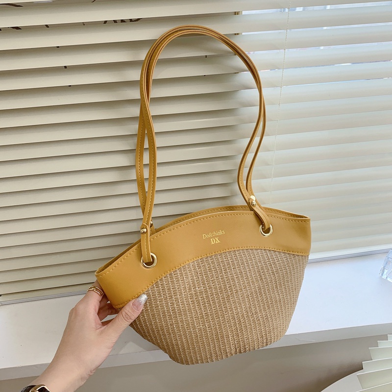 Túi Đeo Một Bên Vai Bằng Rơm Phong Cách Hàn Quốc Mới Mùa Hè Hè Dành Cho Nữ 2021