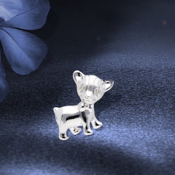 PRIMA Bông Tai Kim Cương - Vàng 18K - Cún đáng yêu (1 chiếc)  - BST Mono Chic - 105E1236