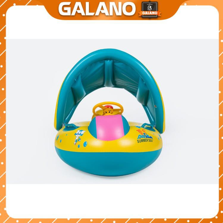 Phao Bơi Trẻ Em GALANO Dáng Du Thuyền Có Mái Che Và Còi Bấm Xỏ Chân Chống Lật An Toàn Cho Bé SS-001123