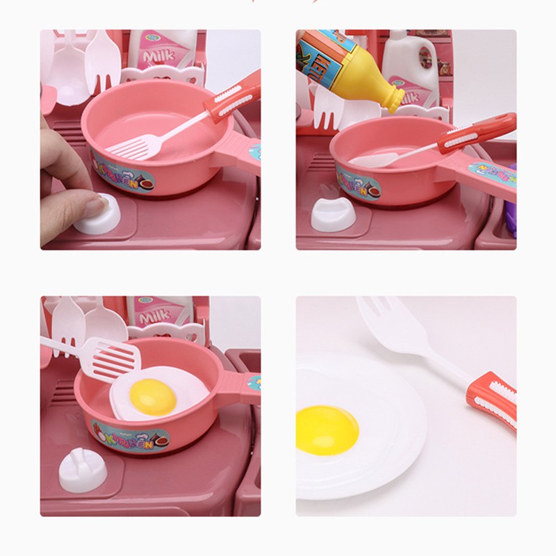 Bộ Đồ Chơi Đồ Hàng, Đồ Chơi Làm Bếp, Đồ Chơi Nấu Ăn Mini Home Kitchen Có Đèn Và Nhạc Cho Bé