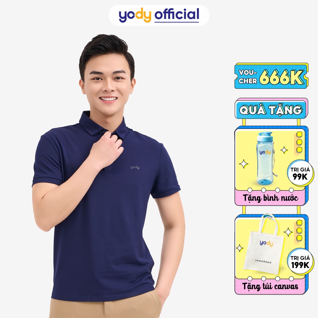 Áo Phông Polo Nam YODY Chất Thun Cotton Ngắn Tay Có Cổ Bẻ APM5363