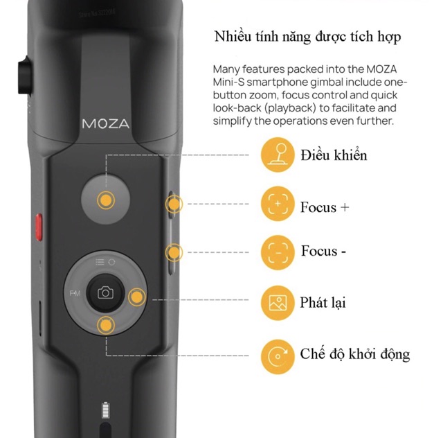 Gimbal chống rung Moza mini S - tay cầm chống rung dành cho điện thoại - chính hãng Bảo hành 36 tháng