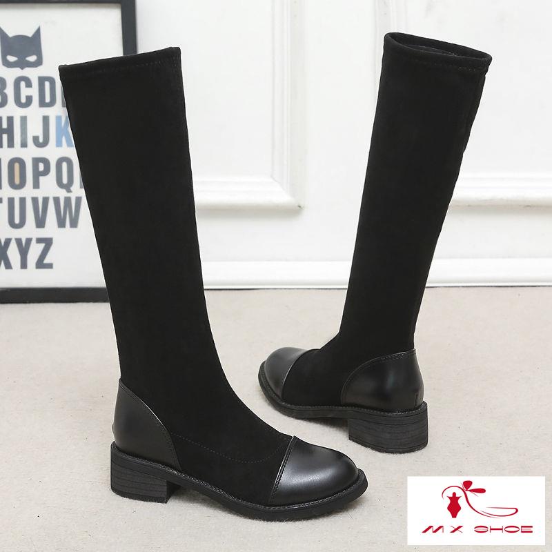 M & X ~  Giày Bốt Ống Dài Qua Gối Gót Cao Dày Co Giãn Mẫu 2022XK Cho Nữ