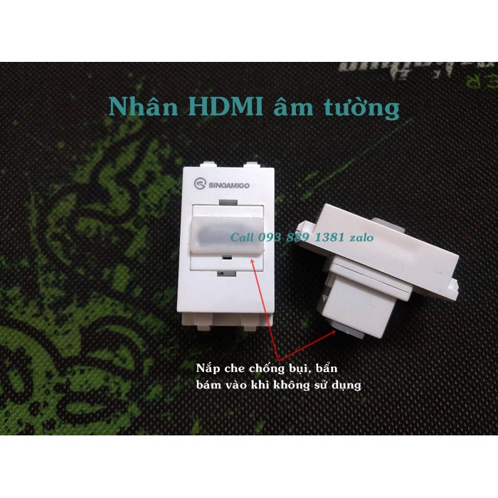 Nhân, hạt ổ HDMI  lắp mặt panasonic âm tường (chuẩn wide, loại to)