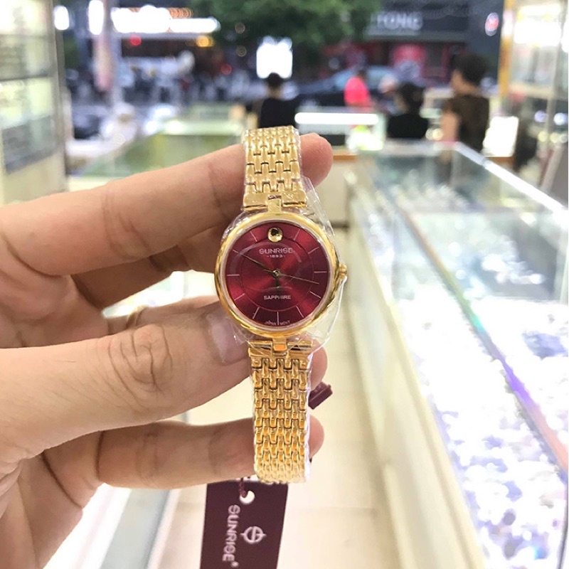 Đồng hồ nữ SUNRISE 9967AA siêu mỏng, full hộp chính hãng, Kính Sapphire chống xước