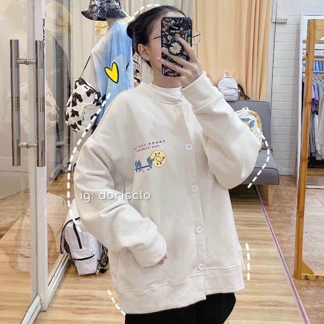 Áo khoác nỉ cardigan unisex form rộng Xương Rồng, nam nữ ulzzang Wind | BigBuy360 - bigbuy360.vn