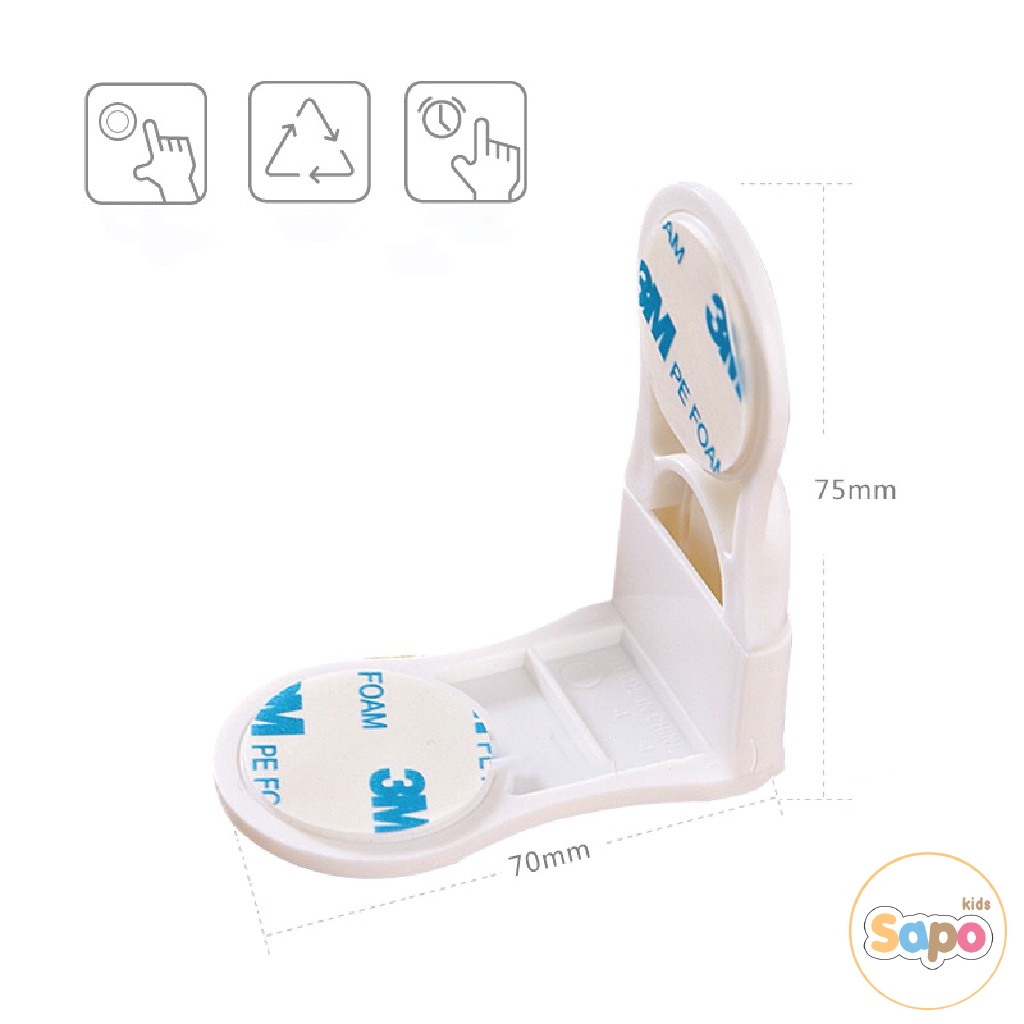 Khóa tủ lạnh, khoá ngăn kéo,khoá chống kẹp tay giữ an toàn cho bé Looktosee SAPOKIDS