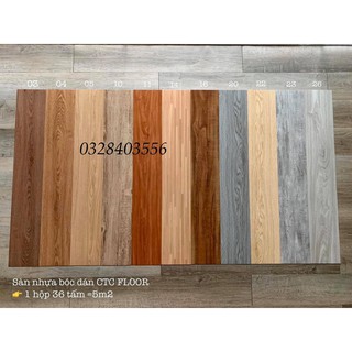 Sàn nhựa dán keo cao cấp 1 hộp 5m2 =36 tấm