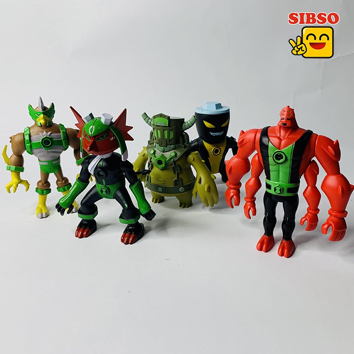 ĐỒ CHƠI NHÂN VẬT BEN 10 GREY MATTER - 5 NHÂN VẬT BEN TEN CÓ ĐÈN + KHỚP CỬ ĐỘNG C0692 - ĐỒ CHƠI PHÁT TRIỂN