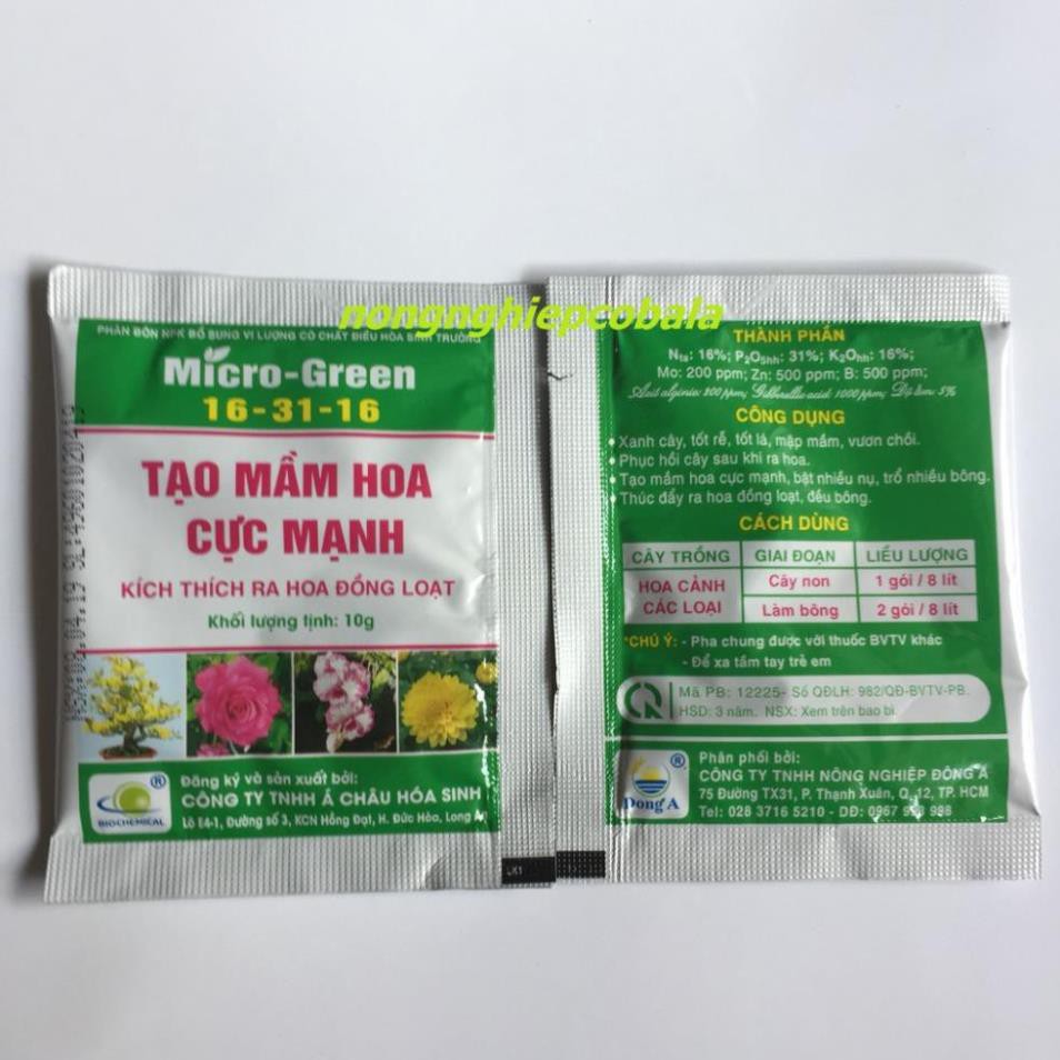 Phân Bón Kích Ra Hoa Micro-Green 16-31-16 10gr