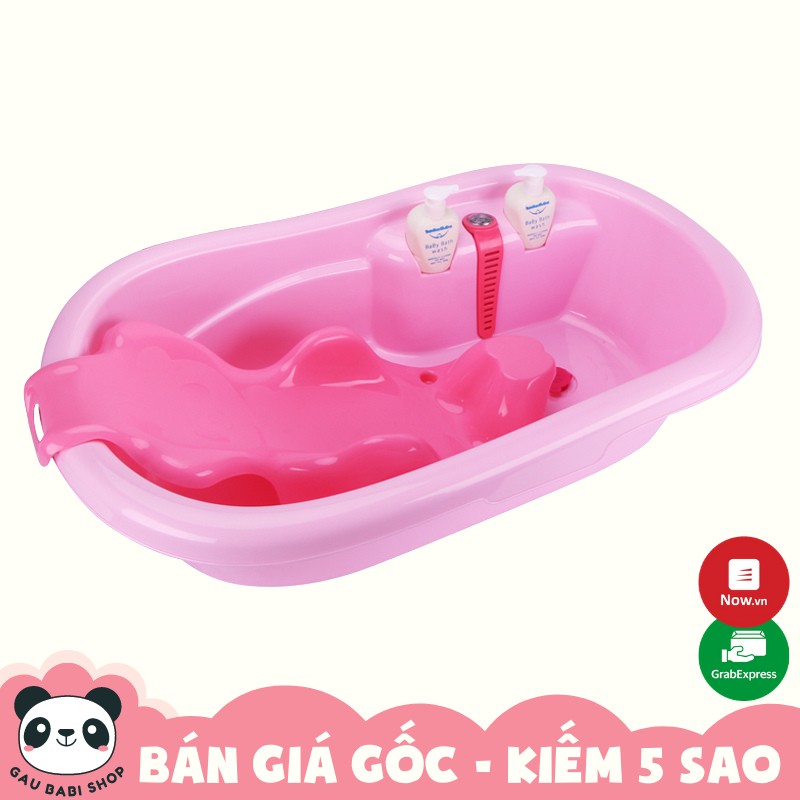 FREE SHIP !!! Chậu tắm kèm nhiệt kế màu hồng Royalcare RC302P chính hãng