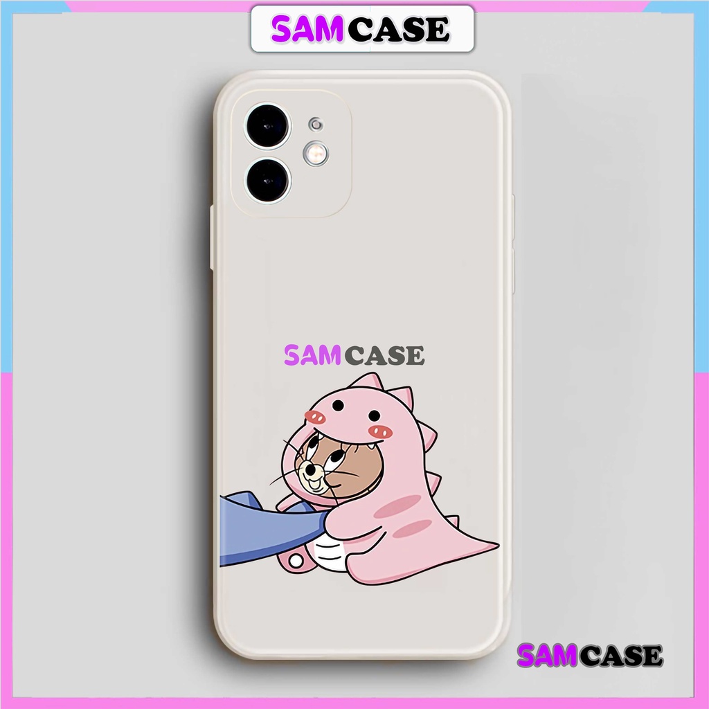 Ốp lưng iPhone cặp đôi Tom Jerry cạnh viền vuông silicon dẻo cho iphone 6/6s/7/8/X/XS/XR/11/12/13/14 Pro Plus Max cute