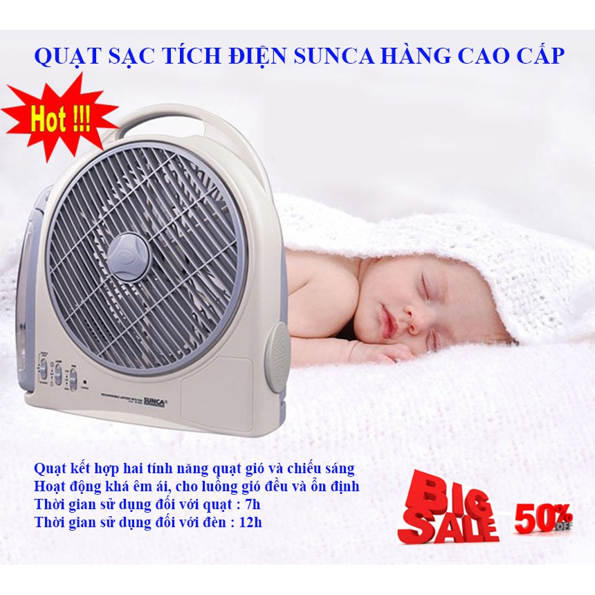 Quạt Tích Điện Đa Năng SUNCA SF-299A299 Cao Cấp, Sản Phẩm Cần Thiết Cho Những Ngày Hè Nóng Bức