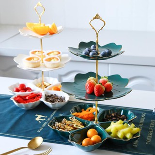 Kệ, khay đựng mứt tết, hoa quả, bánh kẹo ☘ 𝑭𝑹𝑬𝑬 𝑺𝑯𝑰𝑷 ☘ khay đựng mứt, bánh kẹo nhiều tầng hình hoa bằng sứ cao cấp