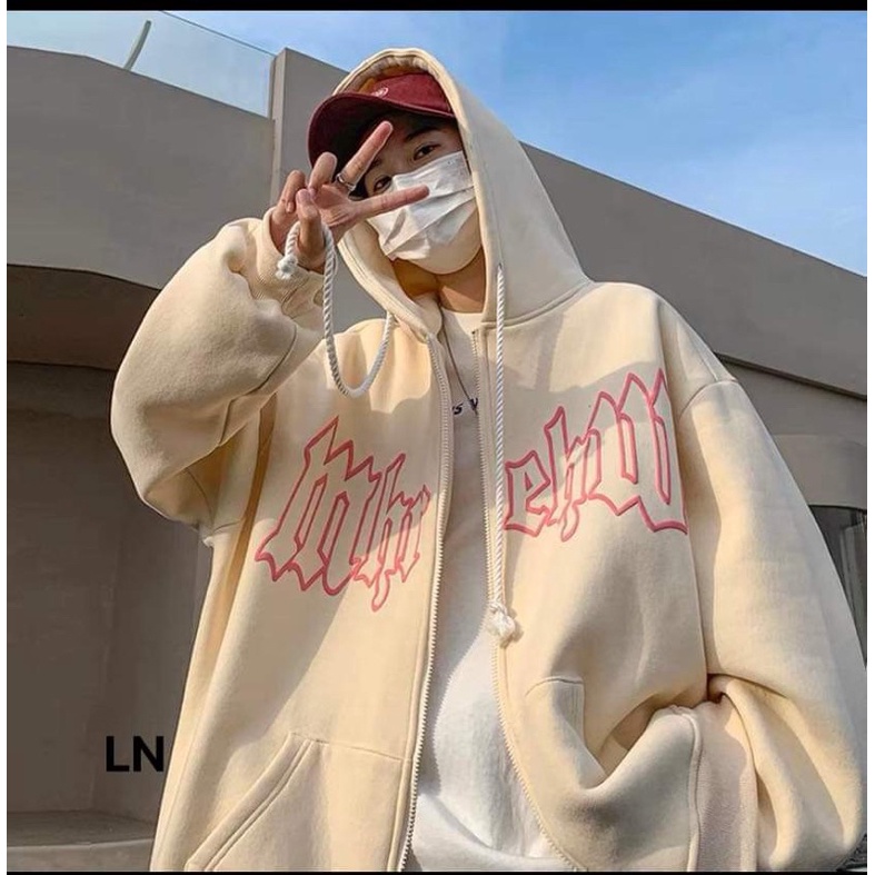 Áo khoác nỉ chữ bóc lòng mũ 2 lớp TH6