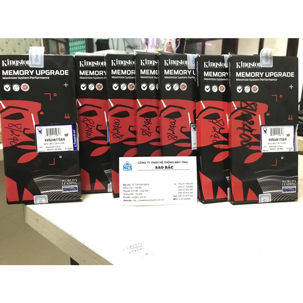 Ram Kingston 8GB DDR4 2400MHz- Hàng chính hãng Vĩnh Xuân- Bảo hành 36 tháng