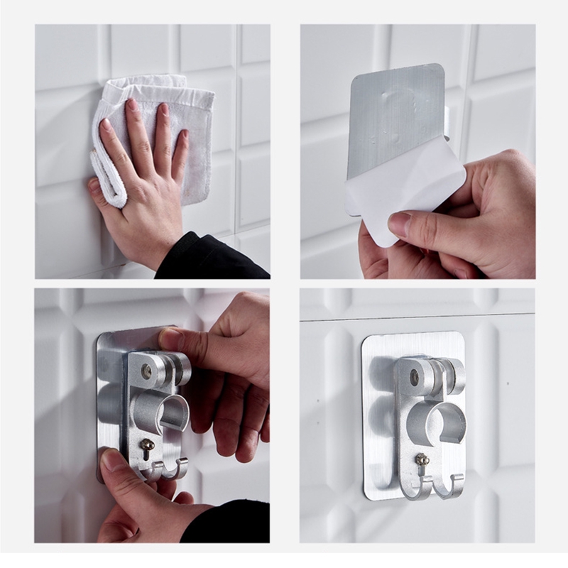 Giá Đỡ Đầu Vòi Hoa Sen Gắn Tường Tự Dính Tùy Chỉnh Tiện Dụng Cho Nhà Tắm