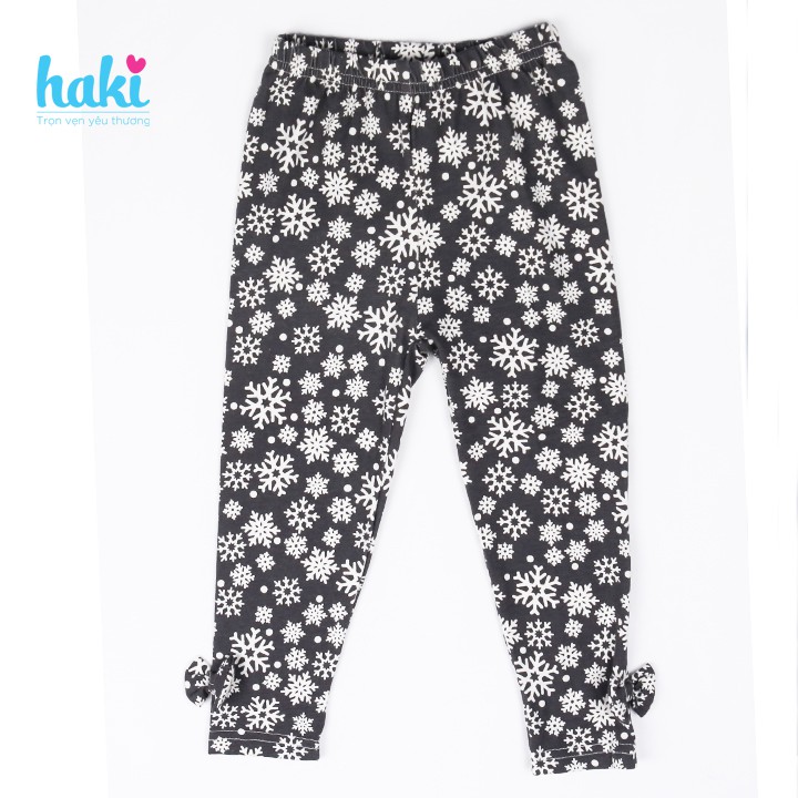 Quần legging bé gái - Bông tuyết-Haki