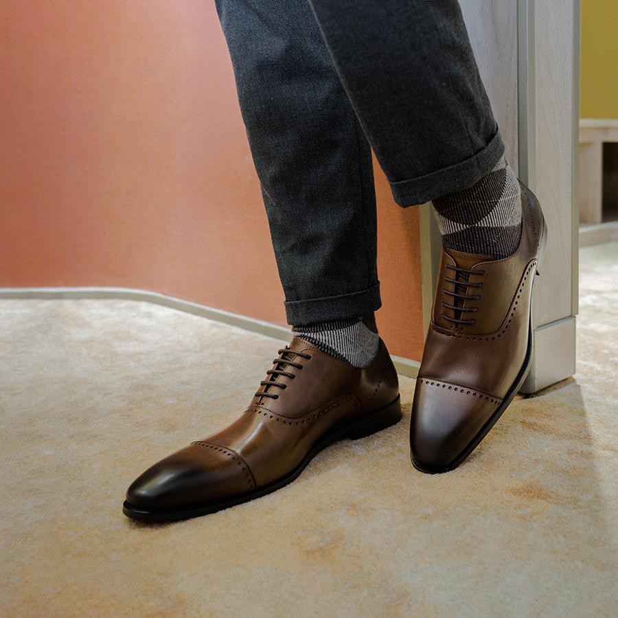 Giày Tây Nam LAFORCE Kiểu Dáng Oxford GNLA2107-01-CF Tặng Tất UNIQLO Chính Hãng