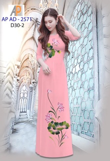 Vải áo dài in hoa sen đẹp
