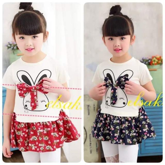 Váy thỏ hoa nhí ( còn sz 2)