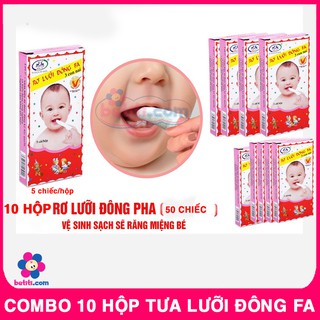 COMBO 10 Hộp Rơ Lưỡi, Gạc Tưa Lưỡi Cho Trẻ Sơ Sinh Đông Fa -