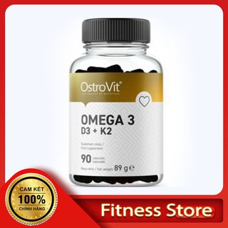 Dầu Cá Omega 3 Vitamin D3 + K2 Ostrovit (90 viên) bổ sung dưỡng chất cần thiết cho cơ thể phát triển cơ bắp, xương khớp.