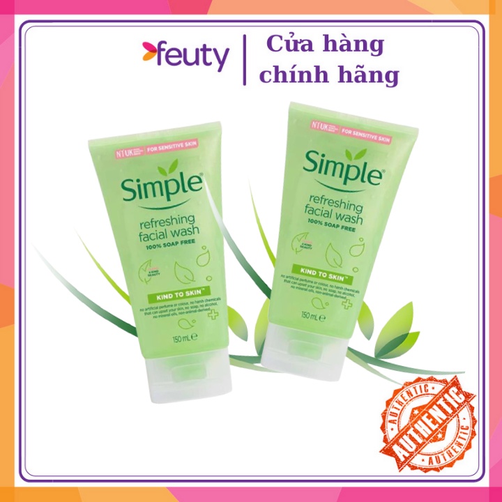 Sữa Rửa Mặt SIMPLE Kind To Skin Dạng Gel 150ml Gel Rửa Mặt Simple Mẫu Mới