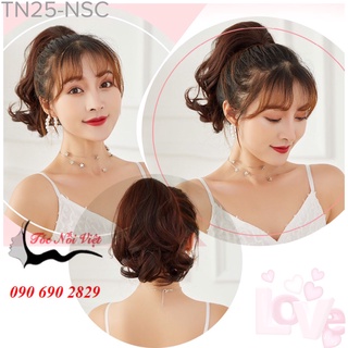 Tóc giả ngoặm ngắn xoăn nhẹ