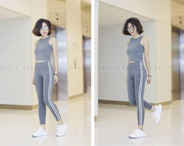 Quần legging sọc và trơn AGE2X