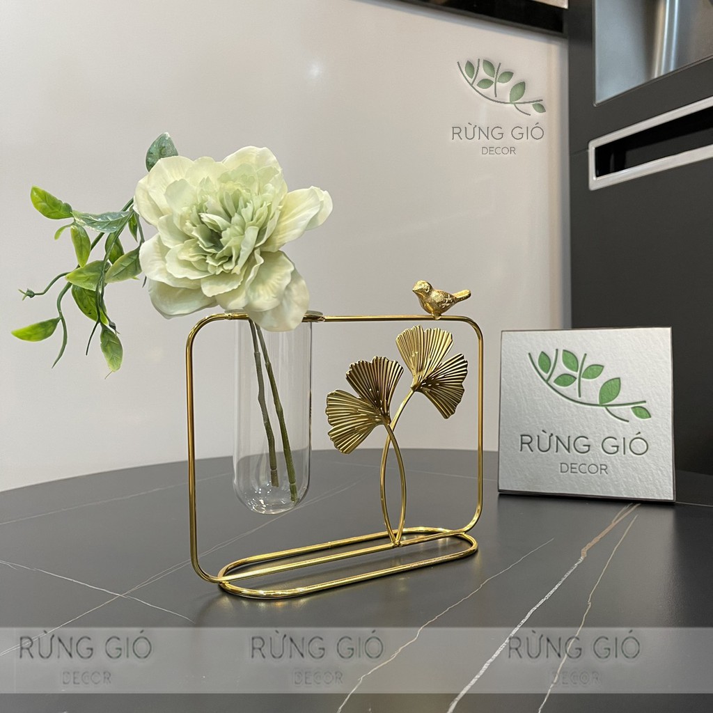 Lọ hoa thủy tinh viền kim loại, trang trí decor sang trọng tinh tế, ảnh thật, giá bán cho 1 lọ ( không kèm hoa)