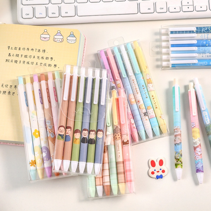 Set 6 Bút Mực Nước Dạng Nhấn Màu Đen