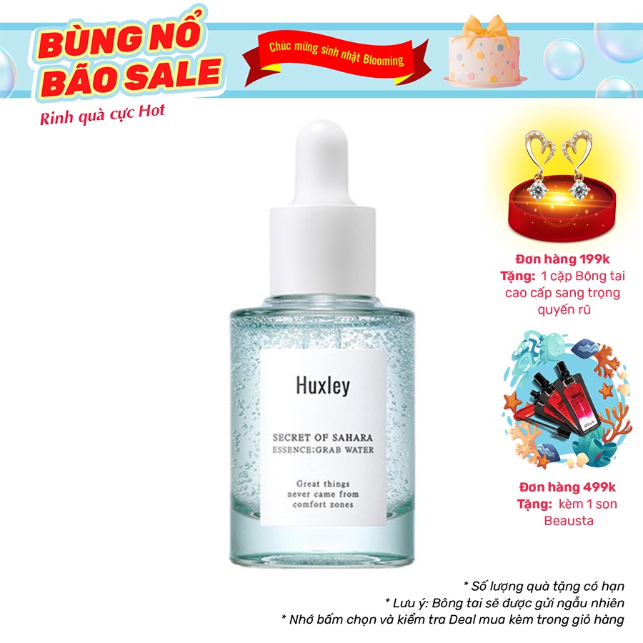 [Mã FMCGM100 - 10% đơn 500K] Tinh chất dưỡng ẩm Huxley Secret Of Sahara Essence Grab Water 30ml