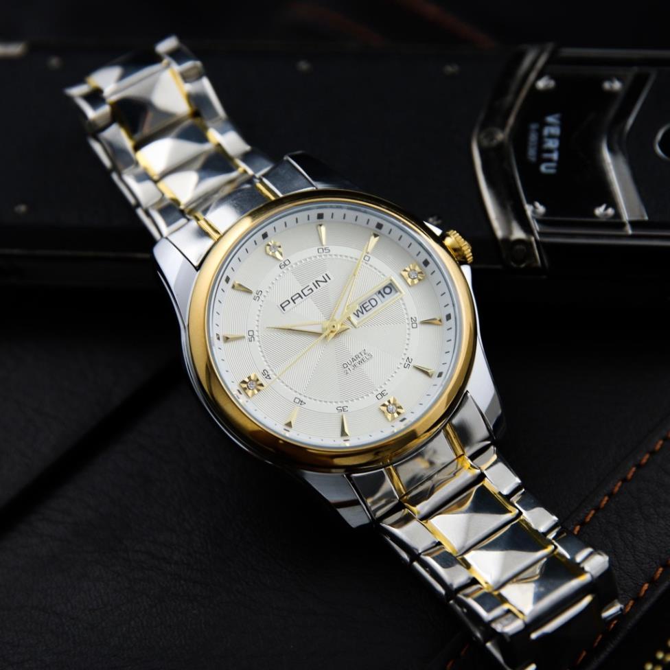 Đồng Hồ Nam Pagini PA5599 Dây Đúc Đặc - Đính Kim Cương Nhân Tạo - Kiểu Dáng Năng Động, Lịch Lãm - Bảo Hành 12 Tháng