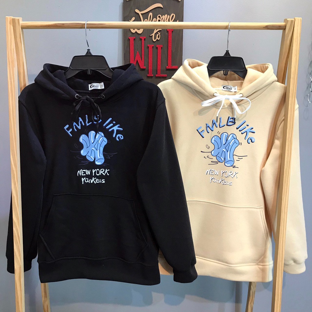 ÁO HOODIE N.Y ĐEN/BE nam nữ Form rộng WILL -  khoác nỉ form Unisex