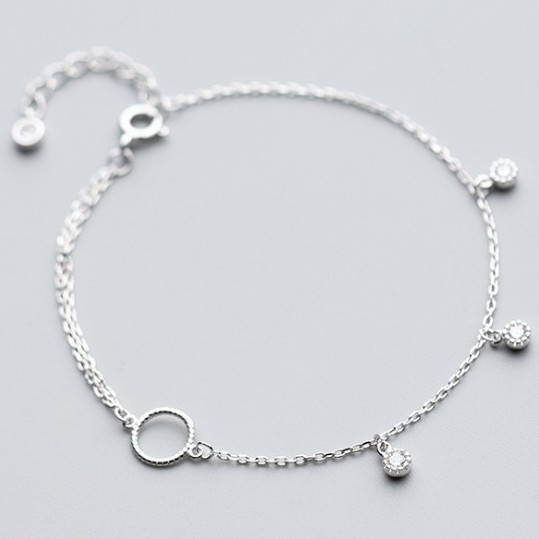 Lắc chân bạc 21 Centimeters LC43