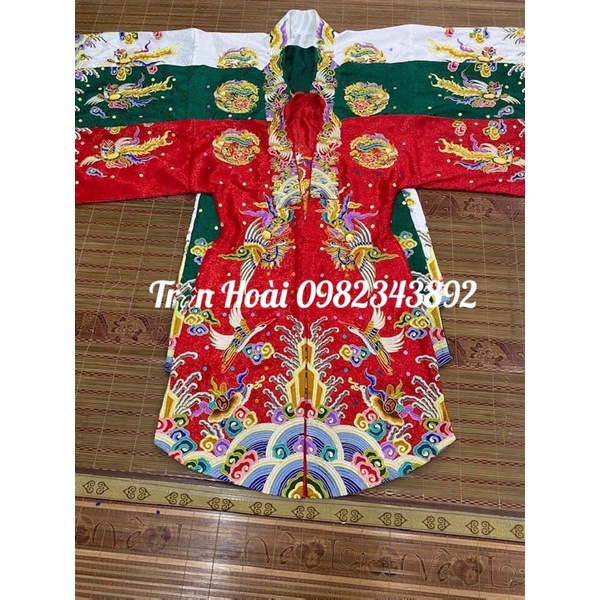 Khăn áo hầu đồng - áo chúa , áo chầu gấm thêu phượng