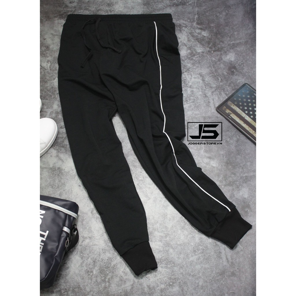 Quần Jogger Thun 1 Sọc Nhuyễn Trắng | BigBuy360 - bigbuy360.vn