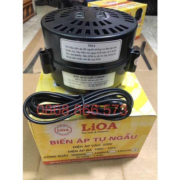 Biến áp đổi nguồn LiOA 1500VA tự ngẫu từ 220v sang 100v 120v