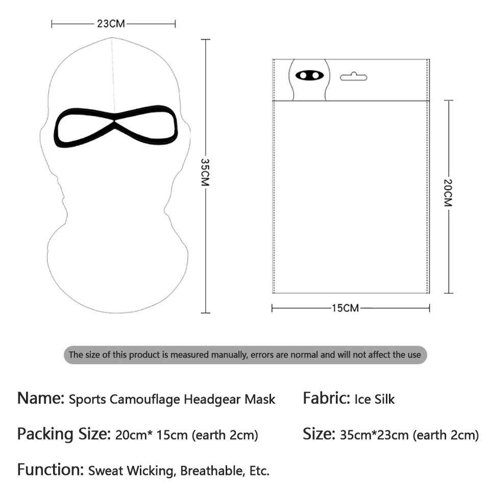 Khẩu trang chống tia UV nhanh khô thoáng khí thân thiện với làn da dùng khi đạp xe/câu cá/leo núi