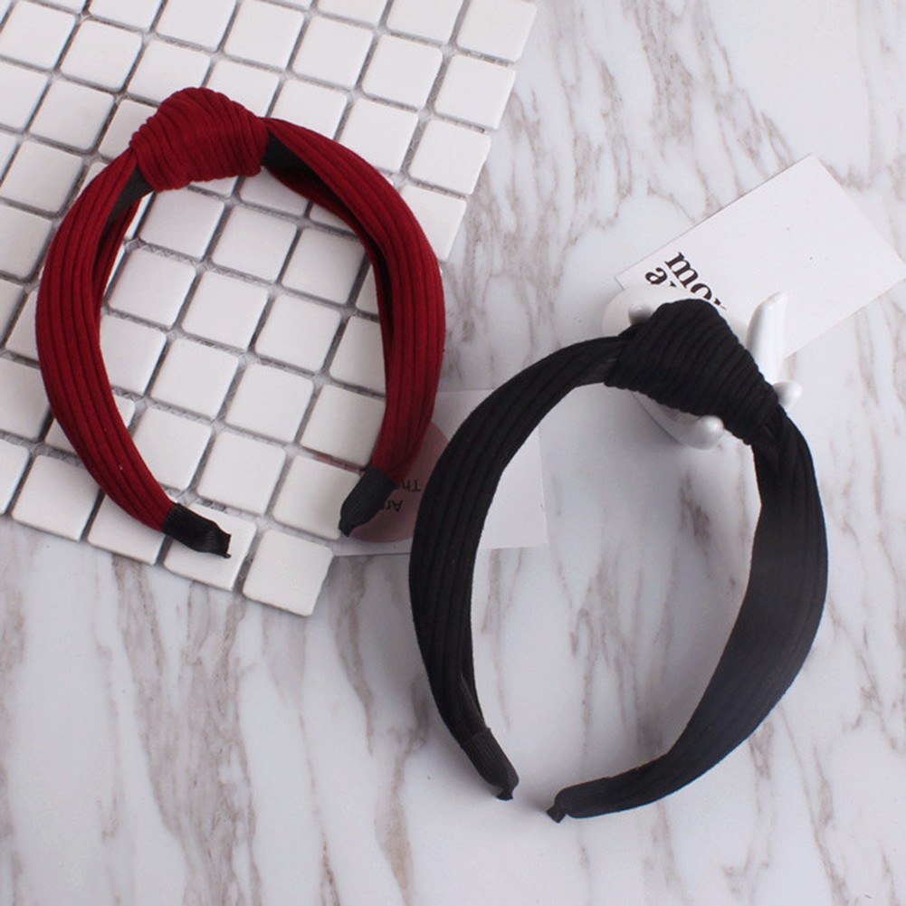 Cài tóc bản to thiết kế nút thắt thời trang cổ điển