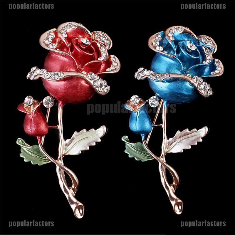 (MớI) Ghim GàI ÁO HìNh Hoa HồNg ĐíNh Đá Sang TrọNg