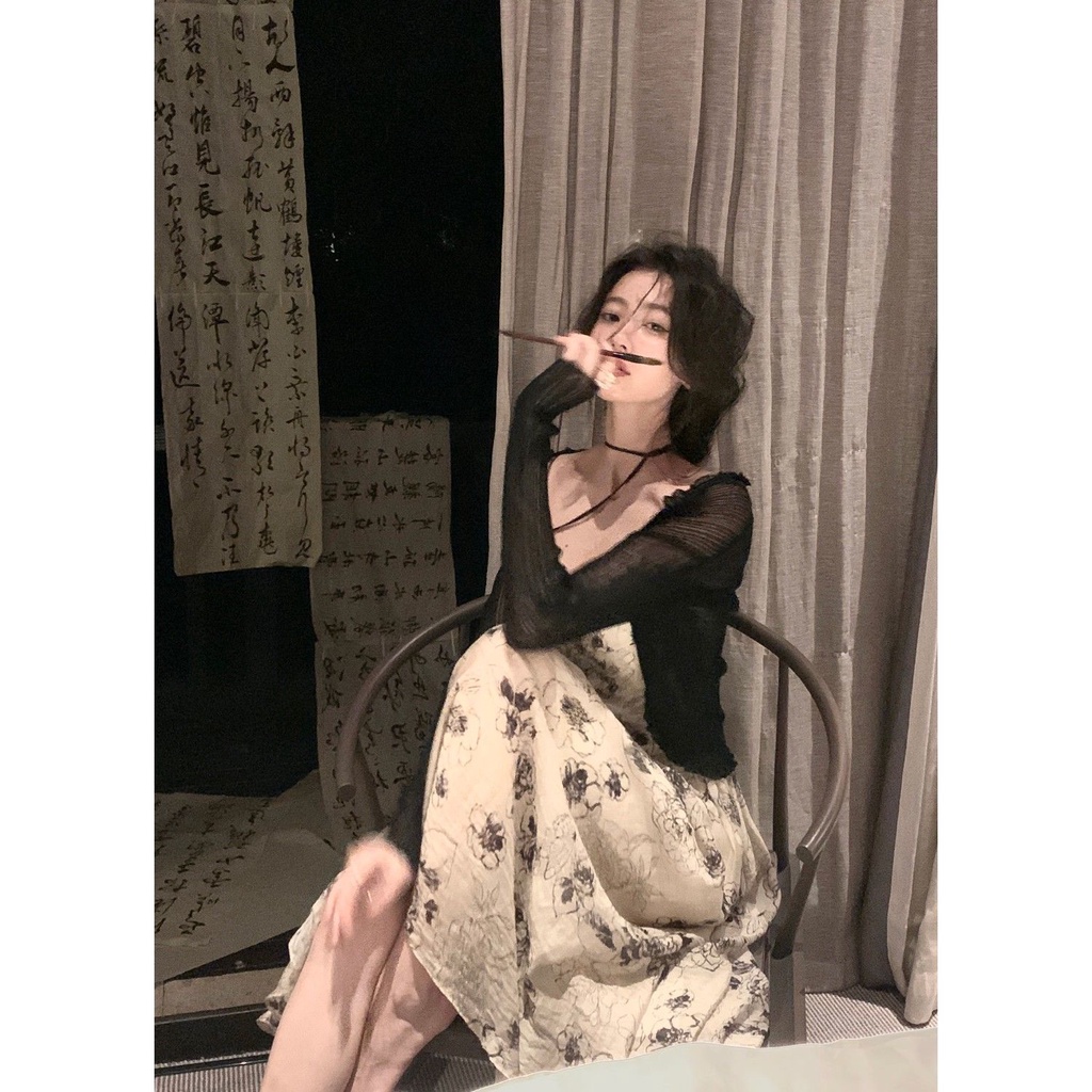 Đầm Hai Dây Dáng Dài Phong Cách Trung Hoa Thời Trang Mùa Hè 2022