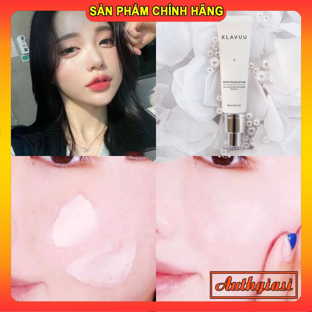 Kem lót, che khuyết điểm, chống nắng Klavuu chiết xuất ngọc trai Cao cấp Hàn Quốc White Pearlsation Cream SPF30 PA++