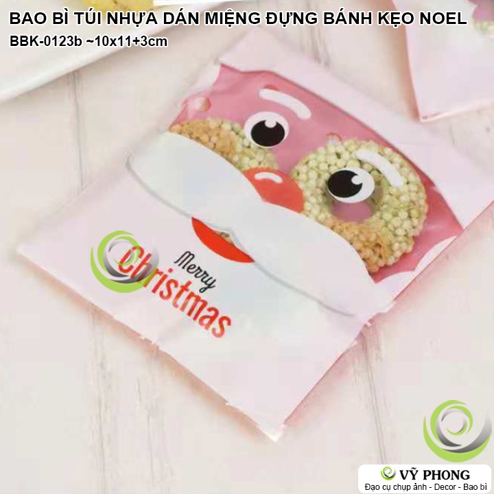 BAO BÌ TÚI DÁN MIỆNG ĐỰNG BÁNH KẸO NOEL GIÁNG SINH IN HÌNH ÔNG GIÁ NOEN LÀM QUÀ TẶNG CHRISTMAS BBK-0123