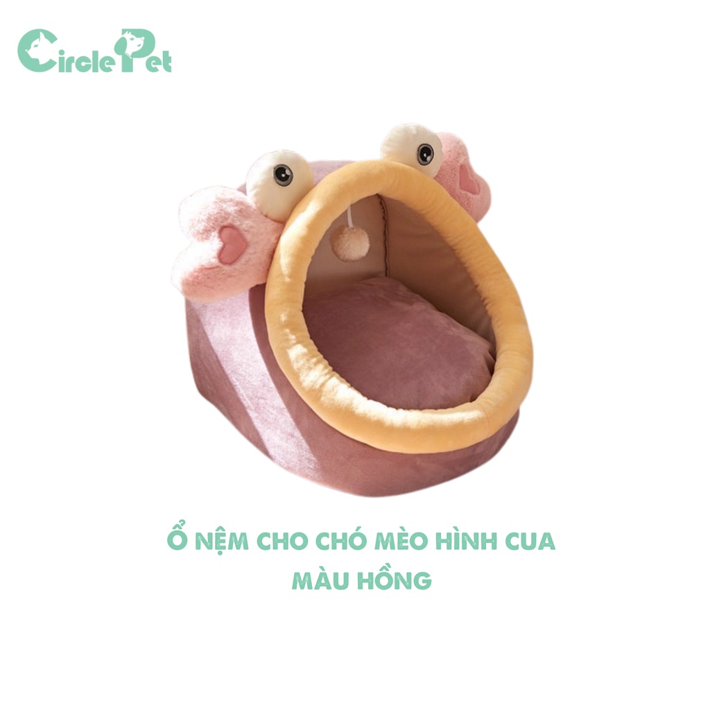 Đệm Nằm Cho Chó Mèo Hình Cua Ngộ Nghĩnh Đáng Yêu Chất Vải Mềm Mịn Nhiều Màu Size L 50cm - Circle Pet