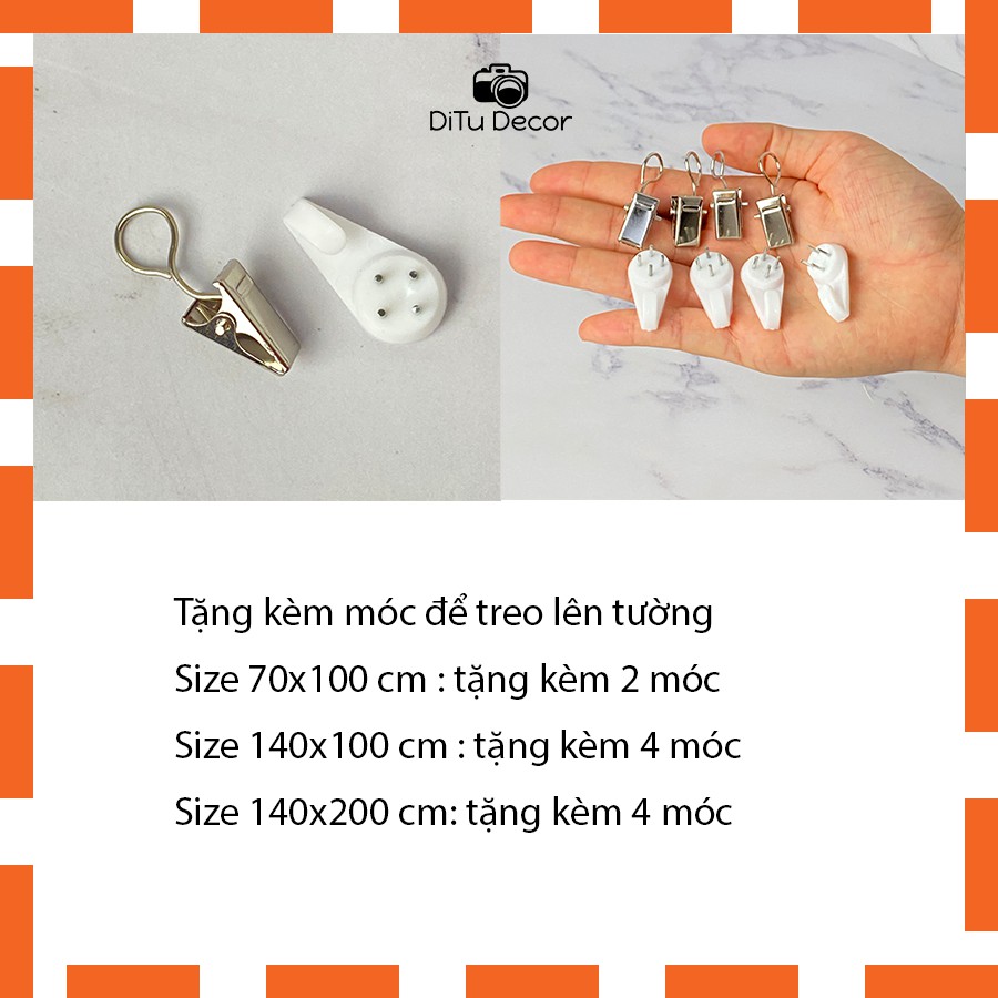 Vải lanh, vải xô chụp ảnh [TẶNG MÓC] - chất đũi làm phông nền chụp hình, làm background, livestream - Ditu Decor