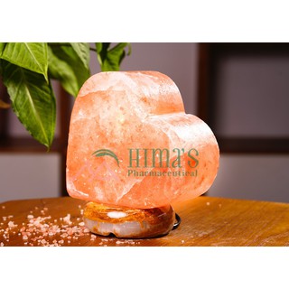 Đèn đá muối trái tim đế đá cẩm thạch