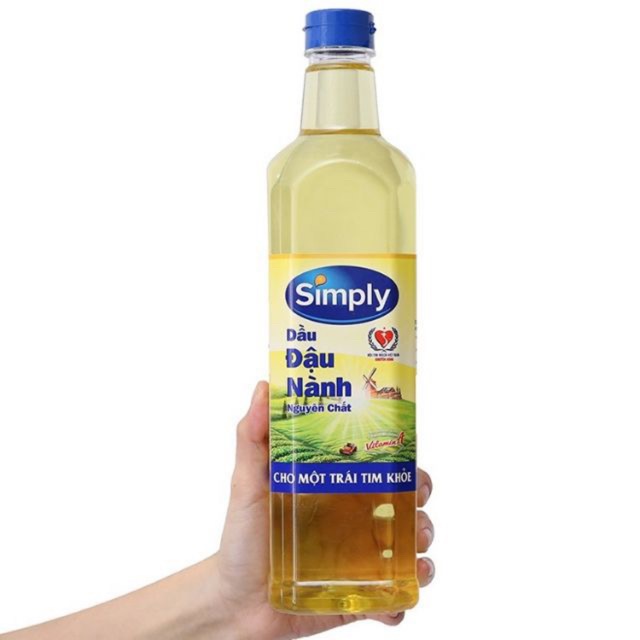 Dầu ăn Simply đậu nành thượng hạng can 1L